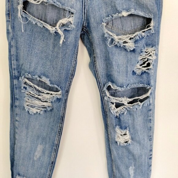 ONE TEASPOON Awesome Baggies Jeans Size 24 Bue Destroyed Distressed Low Waist - Picture 10 of 16